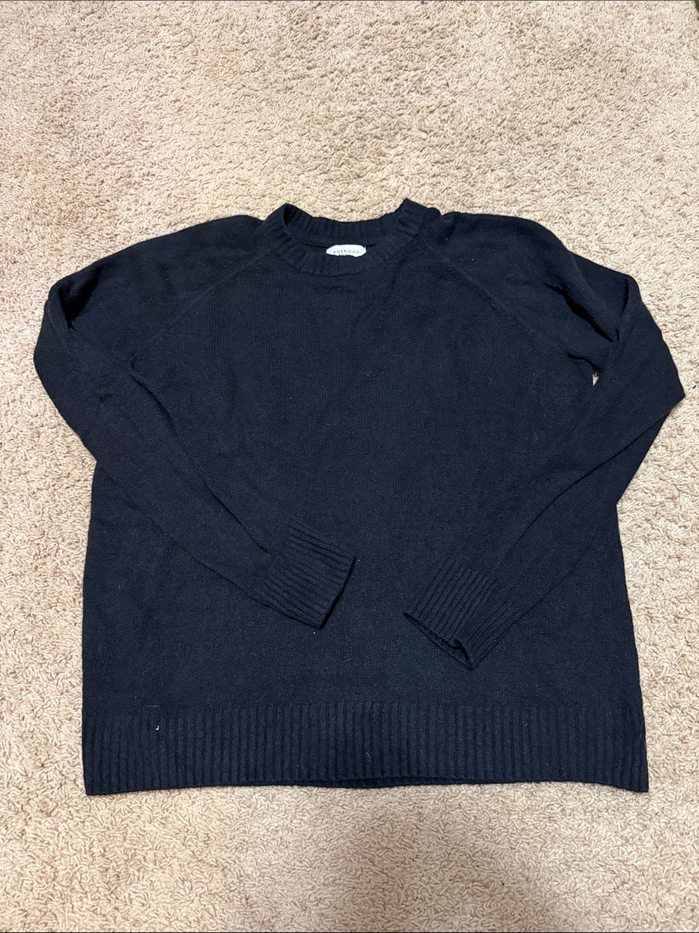 American Eagle Outfitters Black Oversized Crewneck Sweater